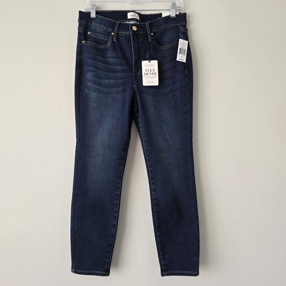 Nicole Miller Soho Skinny Ankle Jeans 12 Dark Wash NWT
